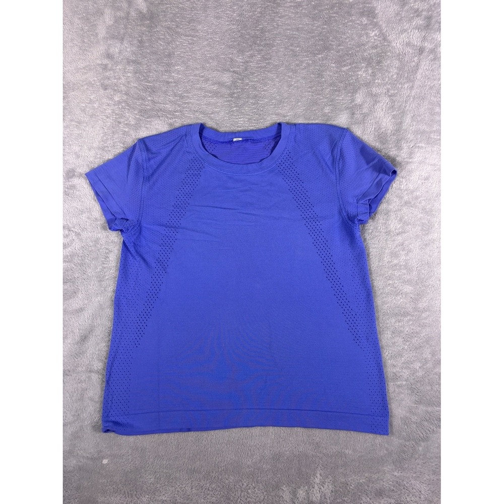 Lululemon T-Shirt Swiftly Tech Short Sleeve Shirt Womens Size 8 Blue Reflective